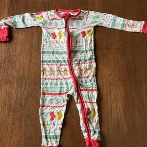 Little Sleepies Christmas Long Sleeve Zippies 12-18 Mo